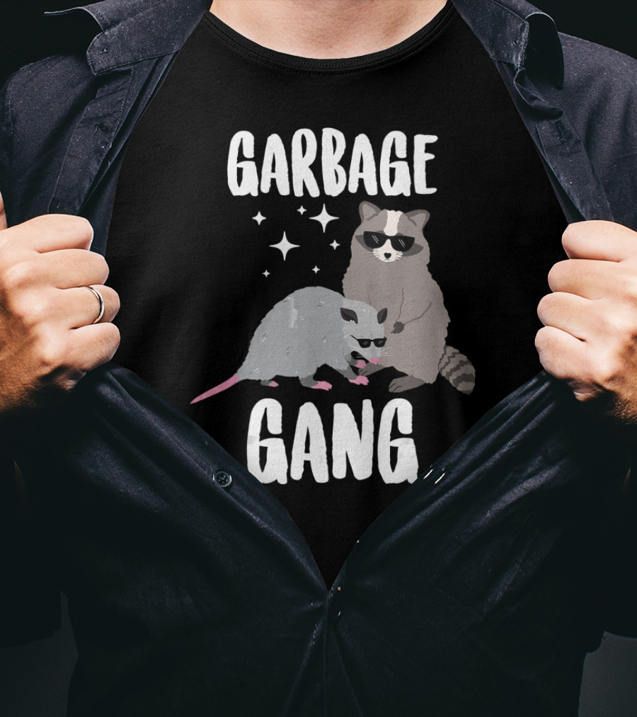 Garbage Gang Opossum And Raccoon Funny Animals T-Shirt