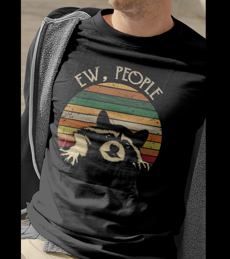 Retro Vintage Ew People Raccoon Lover T-Shirt