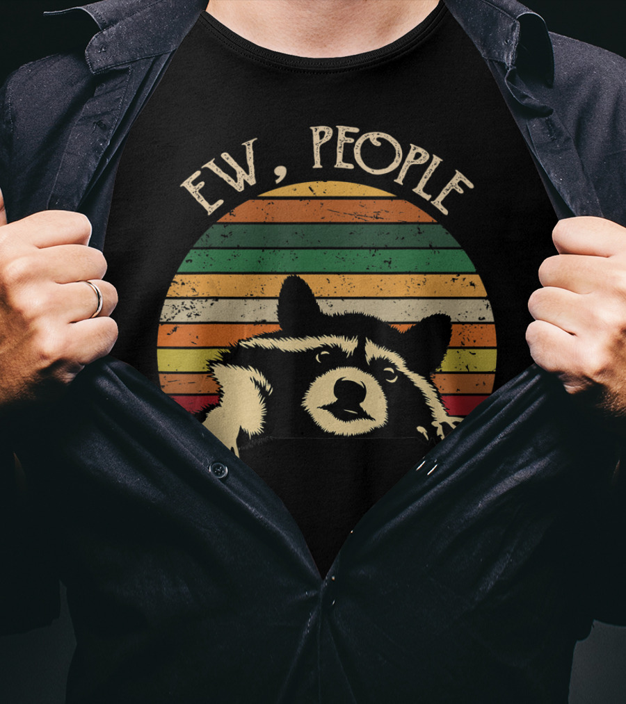 Retro Vintage Ew People Raccoon Lover T-Shirt
