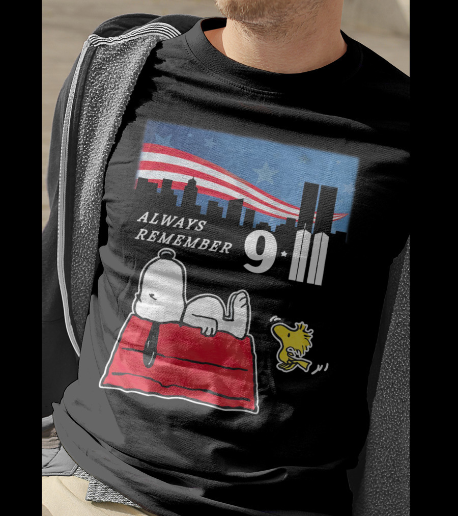 Always Remember 9 11 Snoopy Peanuts Movie Twin Towers T-Shirt