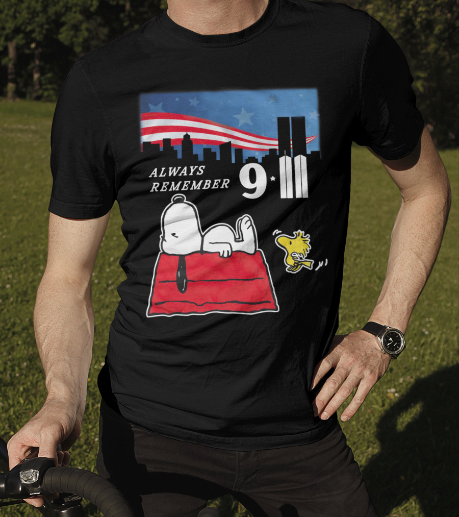 Always Remember 9 11 Snoopy Peanuts Movie Twin Towers T-Shirt