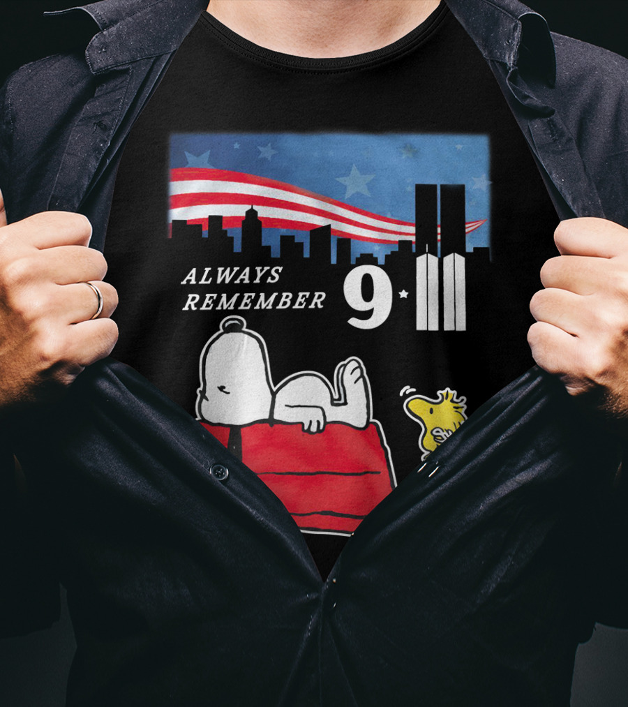 Always Remember 9 11 Snoopy Peanuts Movie Twin Towers T-Shirt