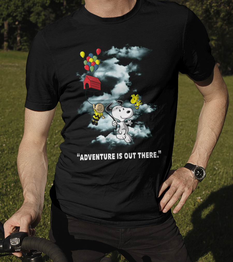 Adventure Is Out There Charlie Brown Snoopy Woodstock Balloons Peanuts T-Shirt