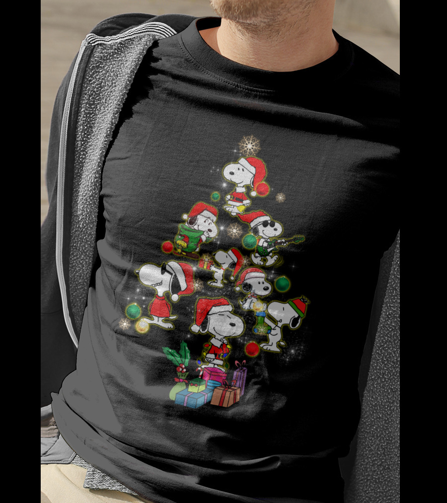 Snoopy Christmas Tree Peanuts Movie Holiday T-Shirt