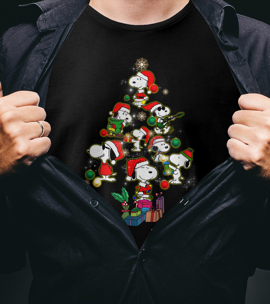 Snoopy Christmas Tree Peanuts Movie Holiday T-Shirt