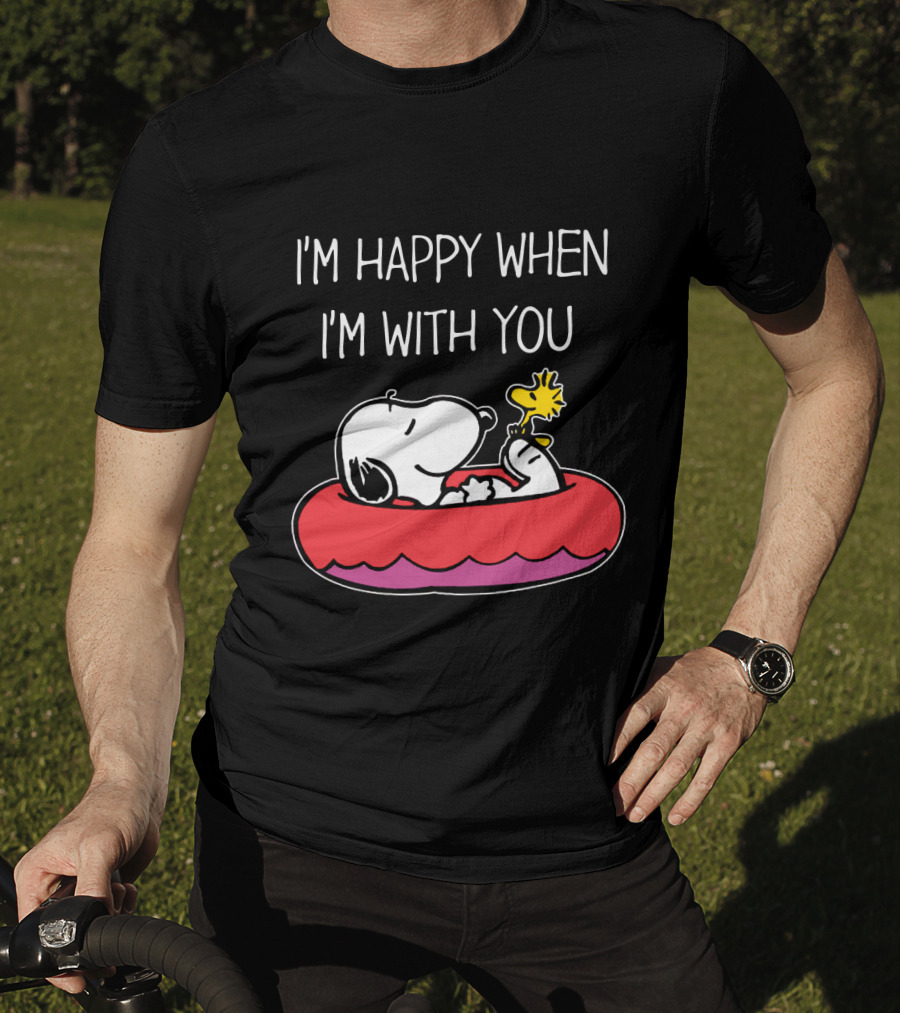 I'm Happy When I'm With You Snoopy And Woodstock Peanuts Float T-Shirt