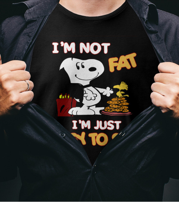I'm Not Fat I'm Just Easy To See Snoopy Woodstock Peanuts Cookies T-Shirt