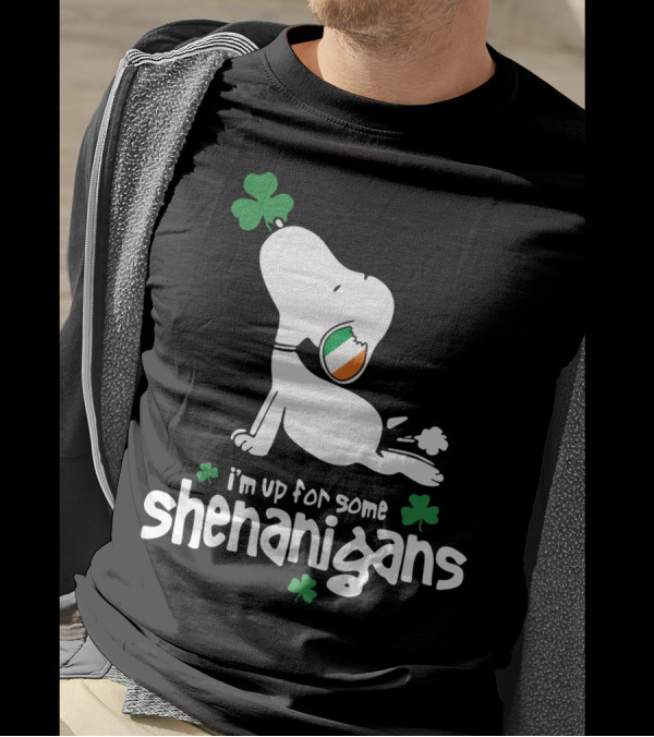 I'm Up For Some Shenanigans St Patrick Snoopy The Peanuts Movie T-Shirt