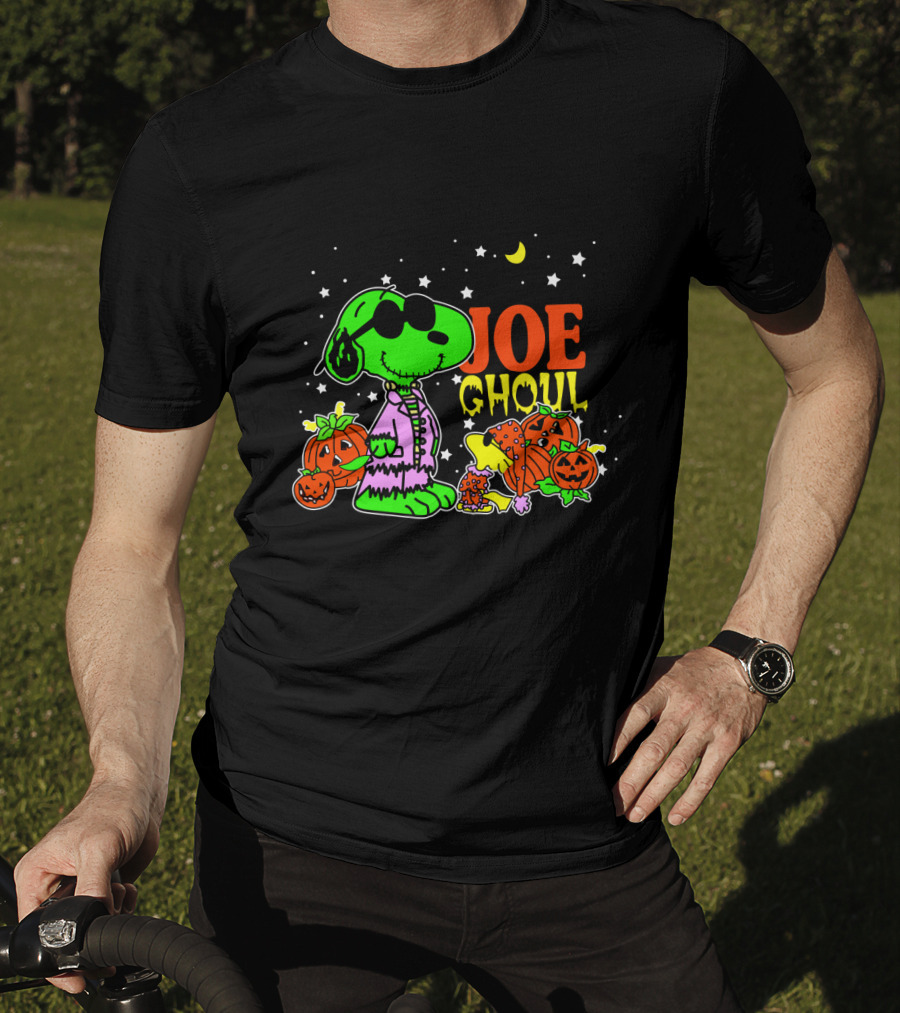 Joe Ghoul Halloween Snoopy Peanuts Pumpkins Moon Stars T-Shirt