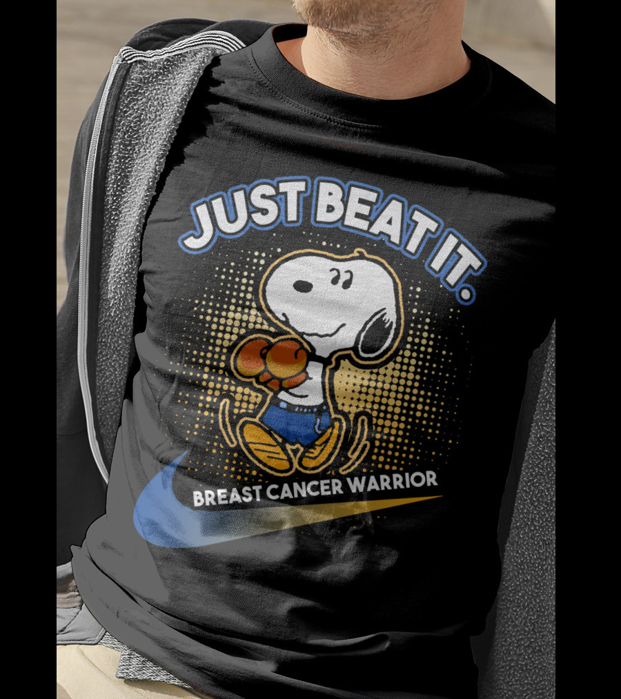Just Beat It Snoopy Breast Cancer Warrior T-Shirt