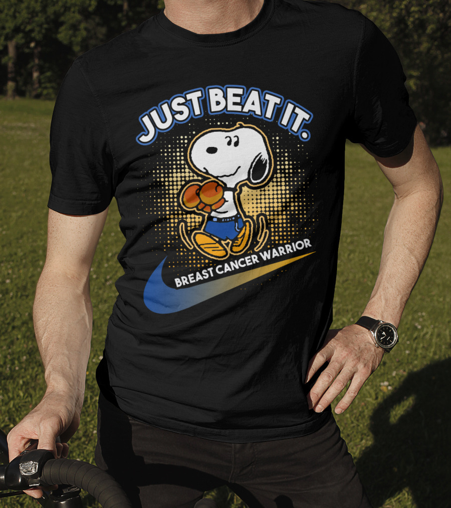 Just Beat It Snoopy Breast Cancer Warrior T-Shirt