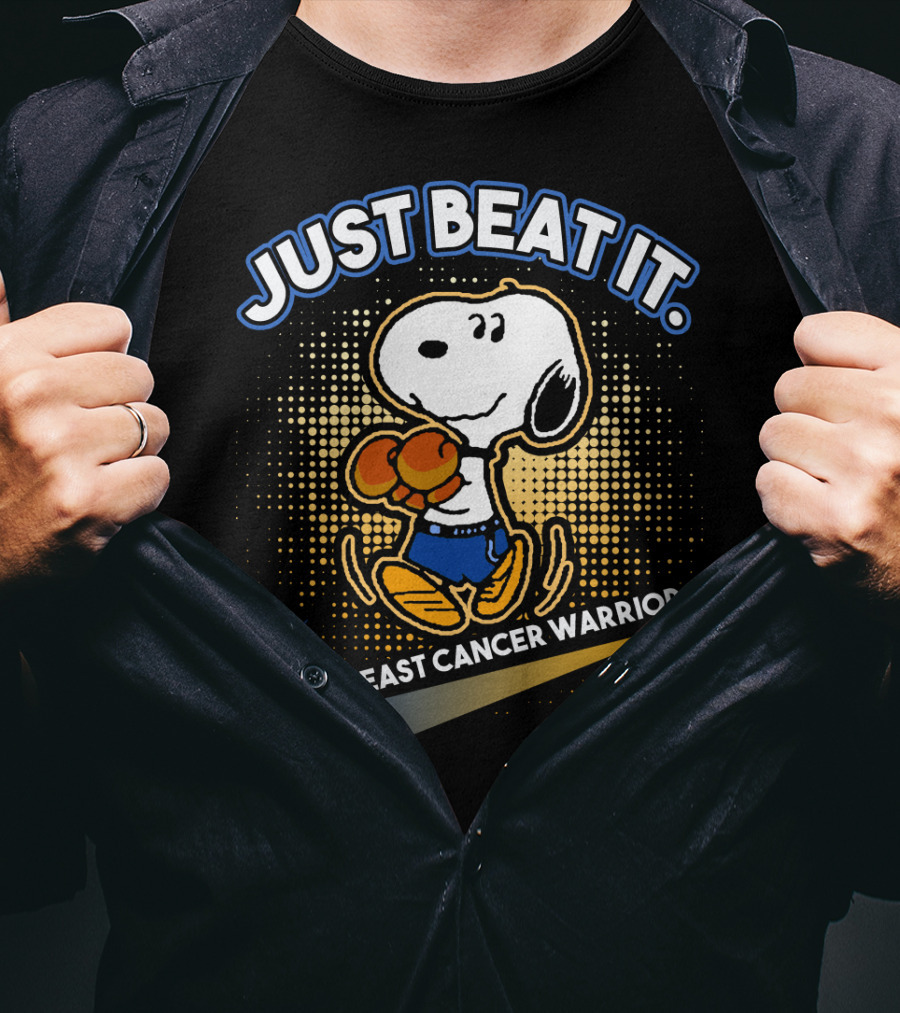 Just Beat It Snoopy Breast Cancer Warrior T-Shirt