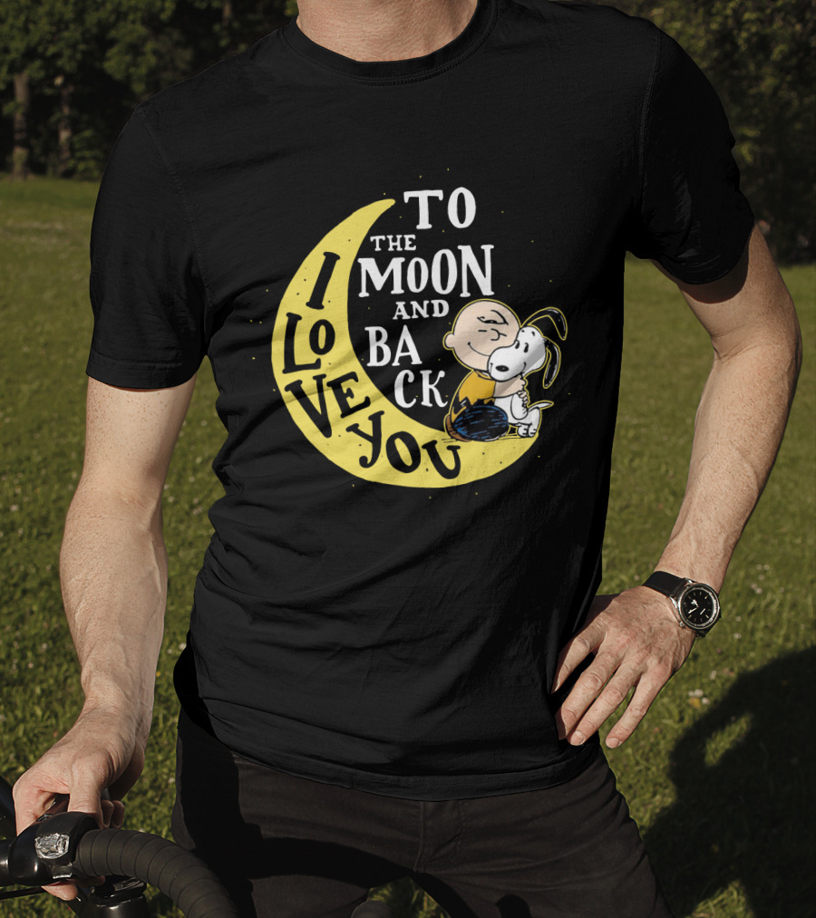 Love You To The Moon And Back Snoopy The Peanuts Movie Charlie Brown Hugging T-Shirt