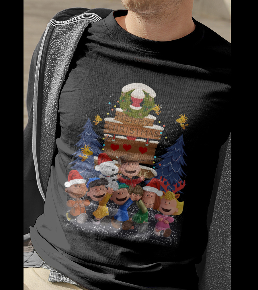 Merry Christmas With Friends Snoopy The Peanuts Movie Holiday T-Shirt