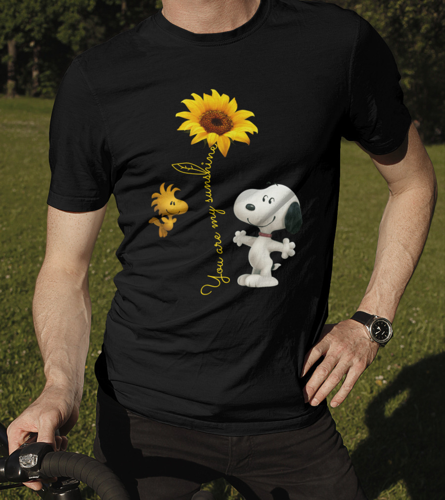 You Are My Sunshine Hippie Snoopy Woodstock Sunflower Peanuts Movie T-Shirt