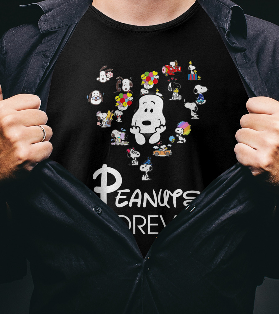 Peanuts Forever Snoopy The Peanuts Movie Characters Cartoon Icons T-Shirt