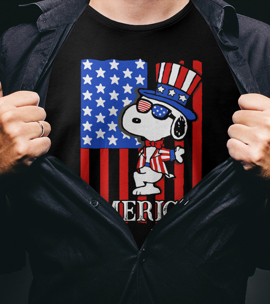 Peanuts Snoopy America Patriotic The Peanuts Movie T-Shirt