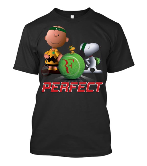 Perfect Roger Federer Tennis Pro Snoopy Charlie Brown Peanuts T-Shirt
