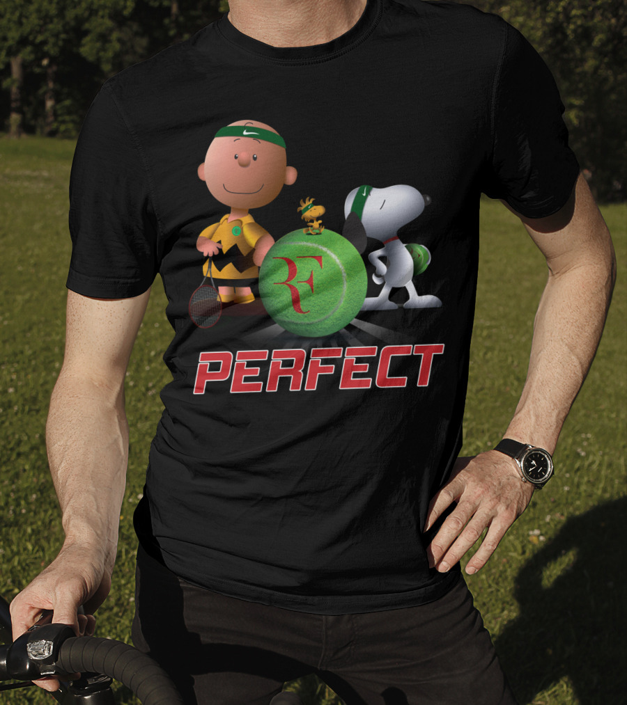 Perfect Roger Federer Tennis Pro Snoopy Charlie Brown Peanuts T-Shirt