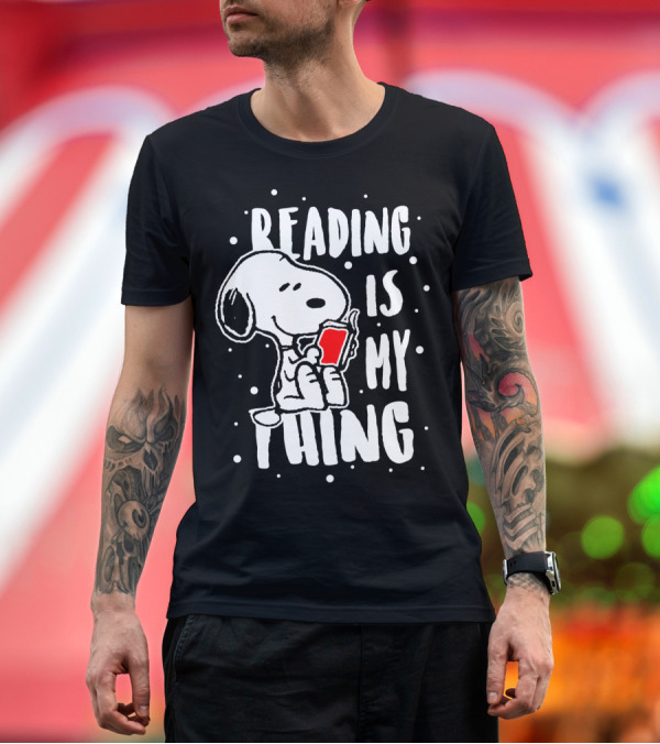 Premium T-Shirt: Reading Is My Thing Snoopy The Peanuts Movie T-Shirt Reading Is My Thing Snoopy The Peanuts Movie T-Shirt