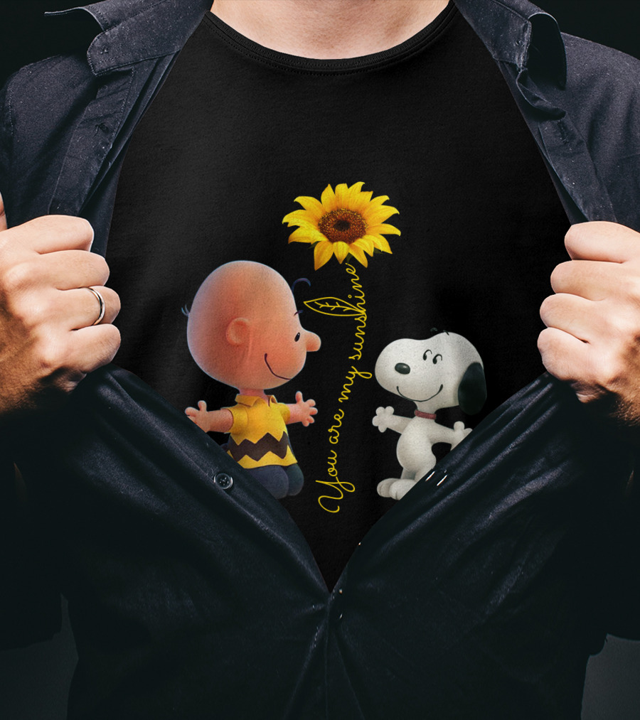 You Are My Sunshine Sunflower Hippie Snoopy The Peanuts Movie T-Shirt