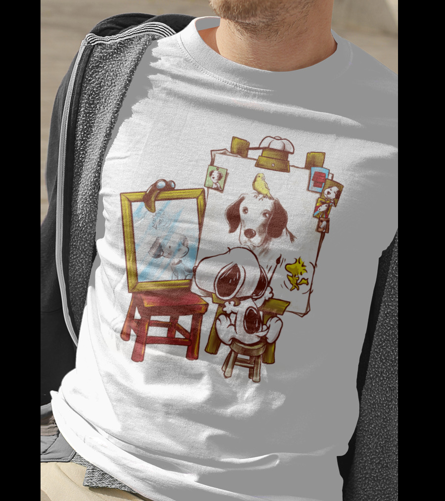 Snoopy Drawing Himself With Woodstock From The Peanuts Movie T-Shirt