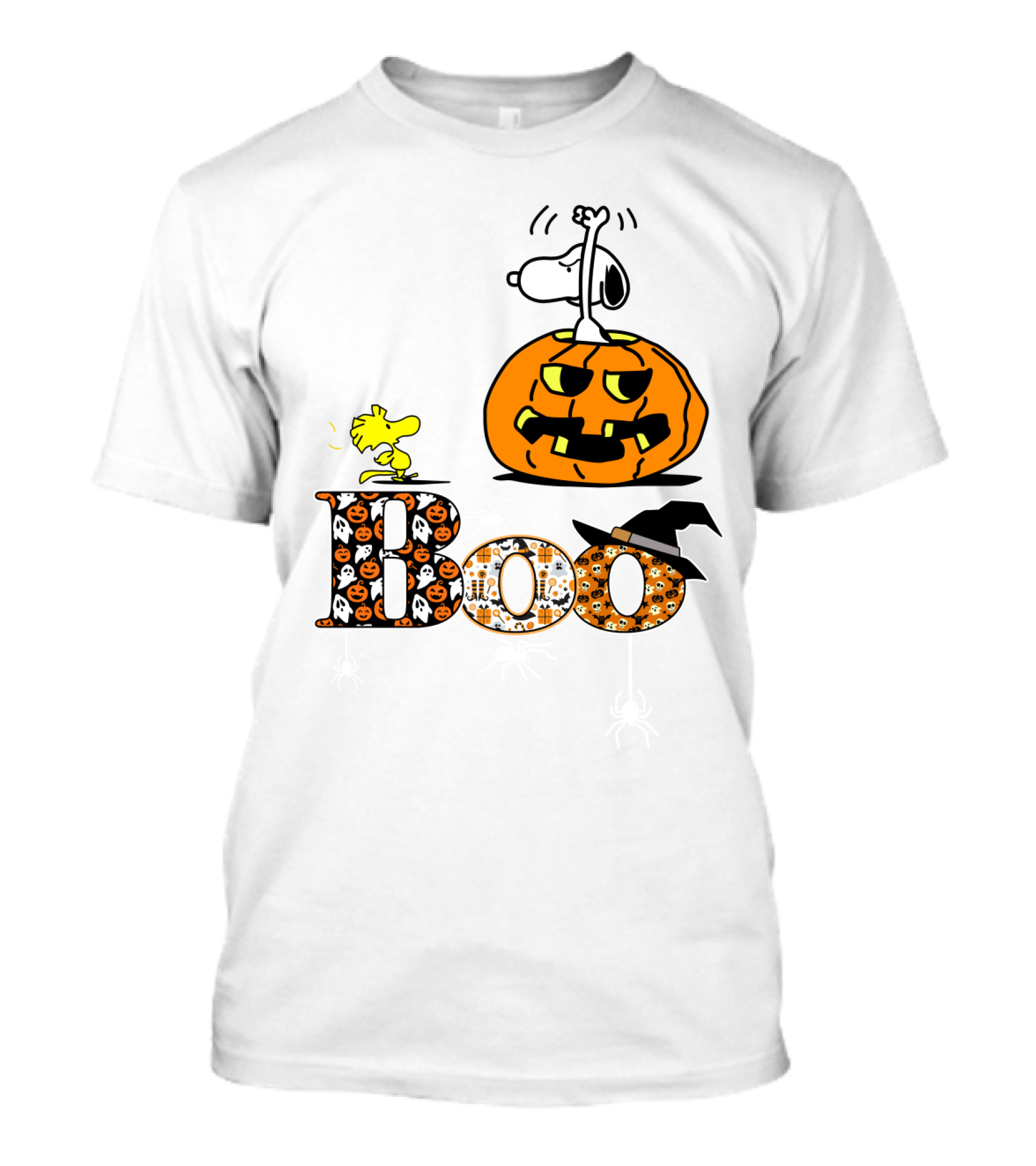 Pumpkin Boo Halloween Snoopy Woodstock The Peanuts Movie T-Shirt