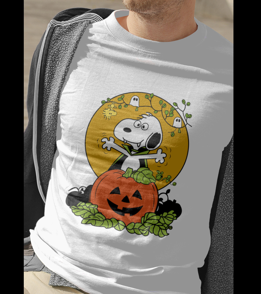 Pumpkin Halloween Snoopy Vampire Peanuts Movie Ghosts Jack-O'-Lantern T-Shirt