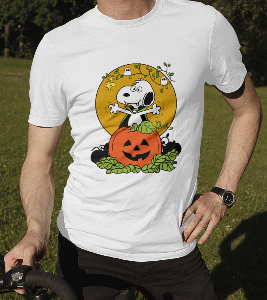 Pumpkin Halloween Snoopy Vampire Peanuts Movie Ghosts Jack-O'-Lantern T-Shirt