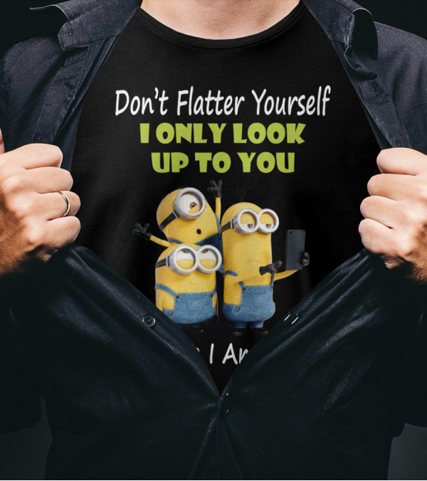 Don't Flatter Yourself I Only Look Up To You Minions Because I Am Short T-Shirt