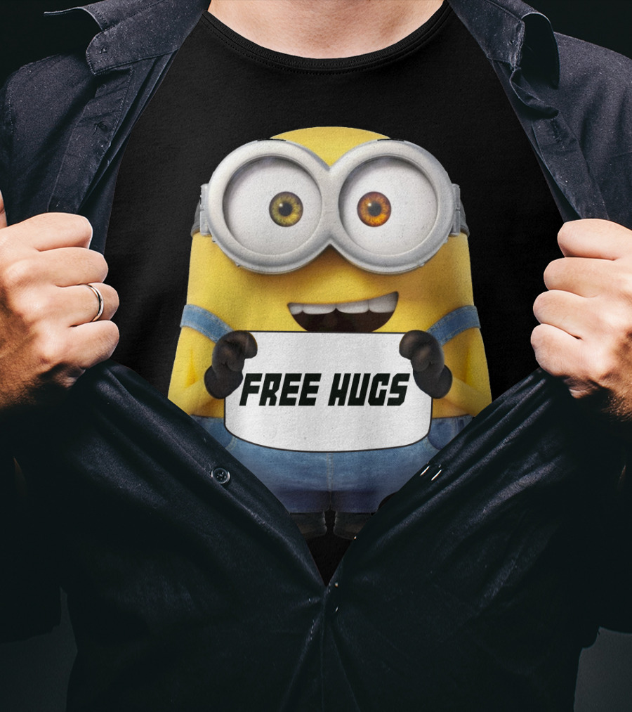 Free Hugs Bob Minion Despicable Me Sign T-Shirt