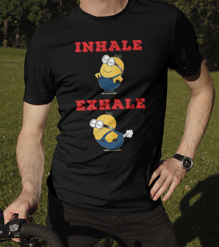 Minions Inhale Exhale Yoga Humor Despicable Me T-Shirt