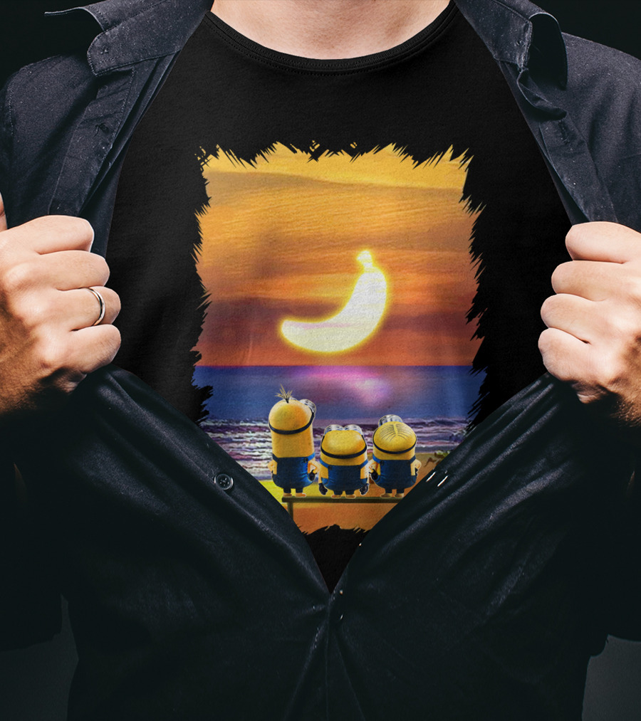 Minions Sunset Banana Over Ocean Despicable Me T-Shirt
