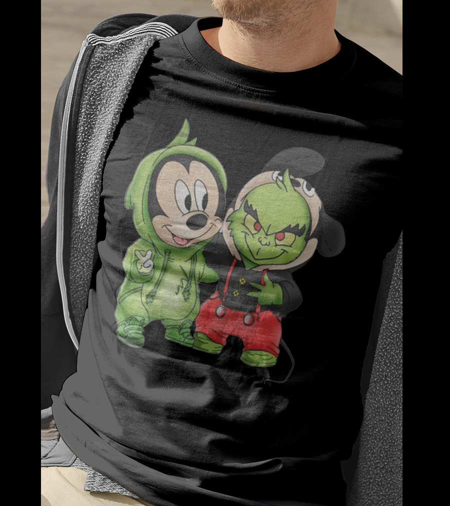 Baby Mickey Grinch Mashup Hoodie Characters T-Shirt