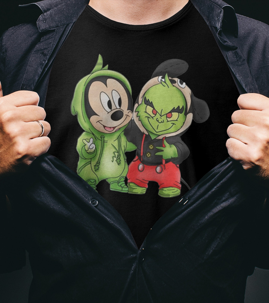 Baby Mickey Grinch Mashup Hoodie Characters T-Shirt