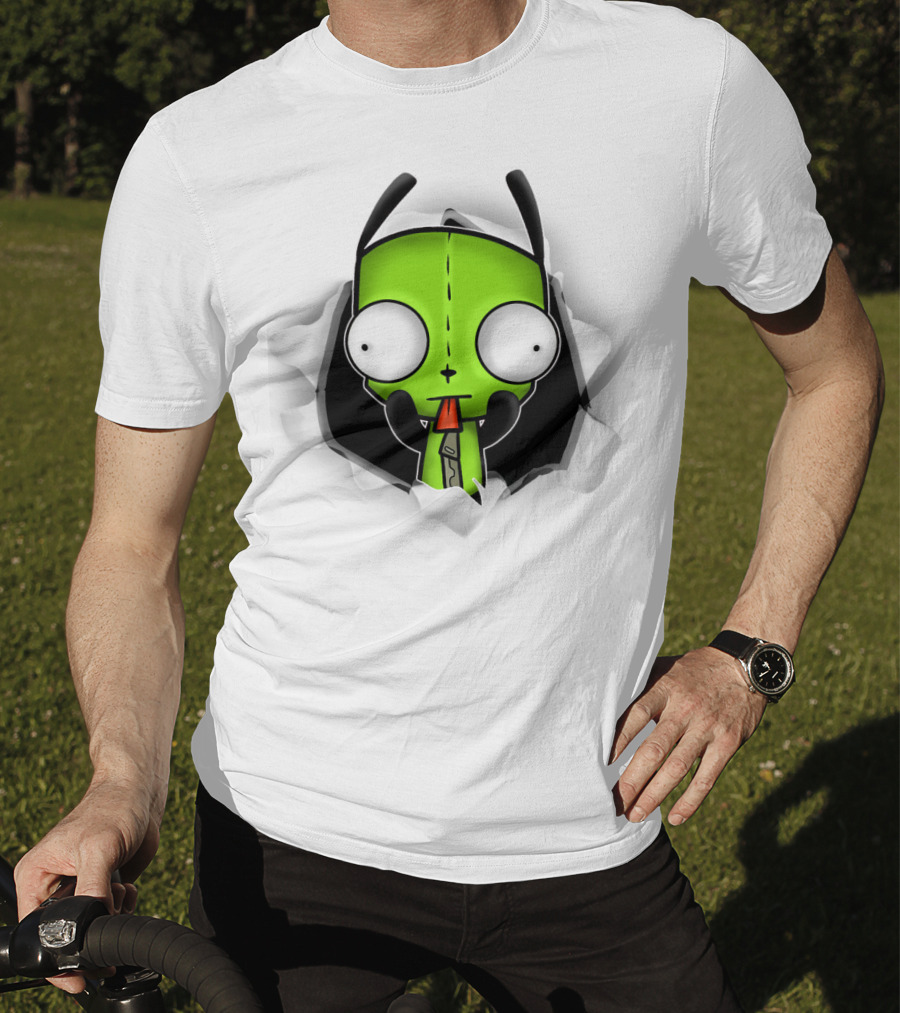 Invader Zim Gir 3D Hole Robot Face T-Shirt