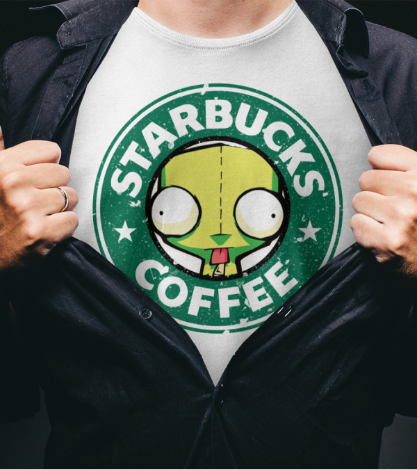 Starbucks Coffee Cute Gir Invader Zim T-Shirt