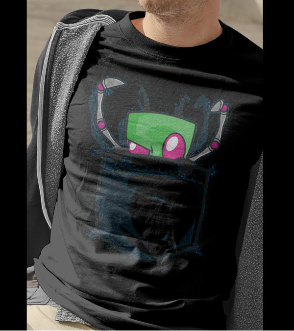 Gir Invader Zim Cute Pocket T-Shirt