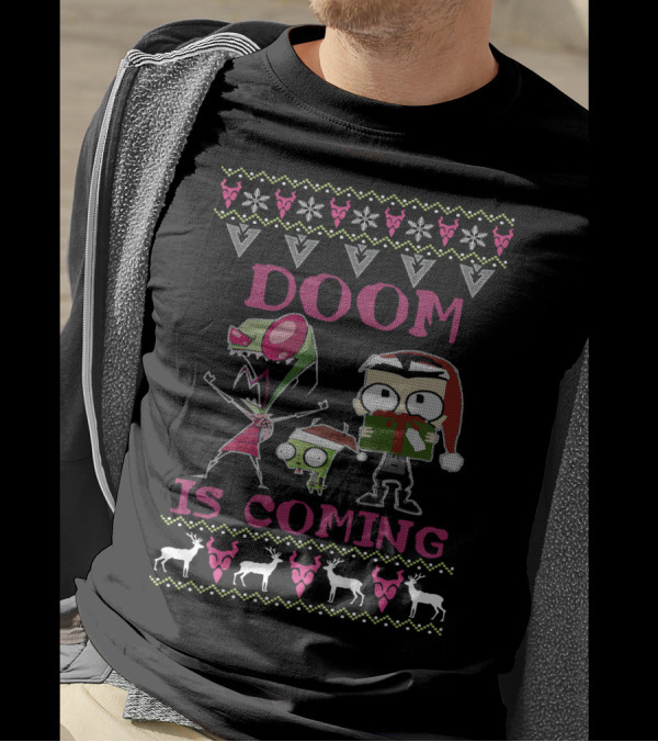Doom Is Coming Christmas Invader Zim Gir Holiday T-Shirt