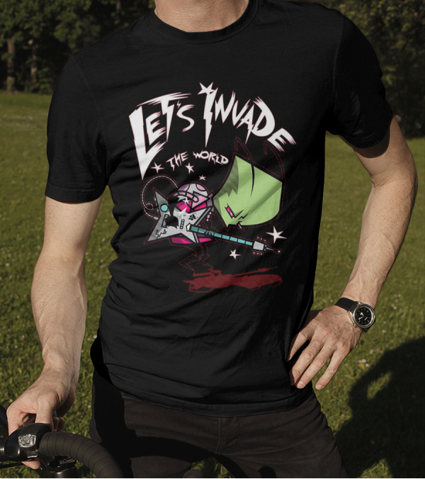 Let's Invade The World Rock Star Guitarist Gir Invader Zim T-Shirt