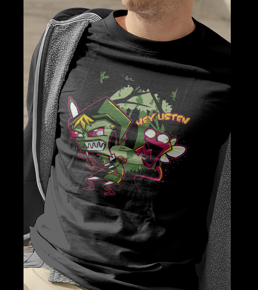 Legend Of Zelda Invader Zim Gir Hey Listen Crossover T-Shirt