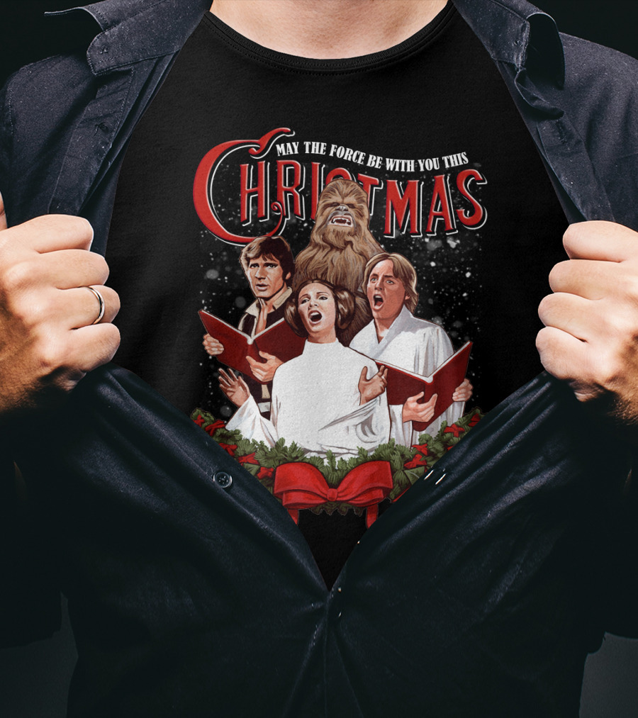 May The Force Be With You This Christmas Chewbacca Star Wars T-Shirt