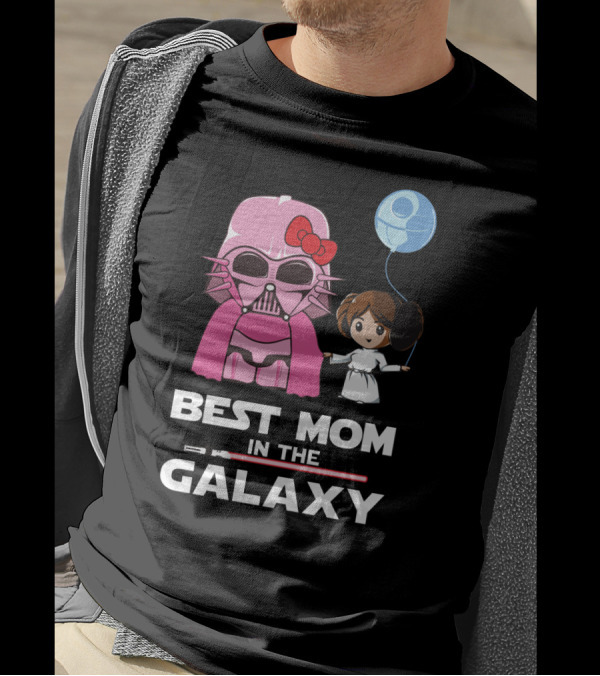 Best Mom In The Galaxy Darth Vader Star Wars Princess Leia Balloon T-Shirt