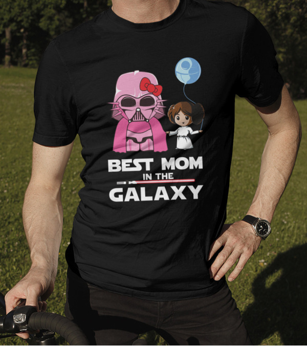 Best Mom In The Galaxy Darth Vader Star Wars Princess Leia Balloon T-Shirt