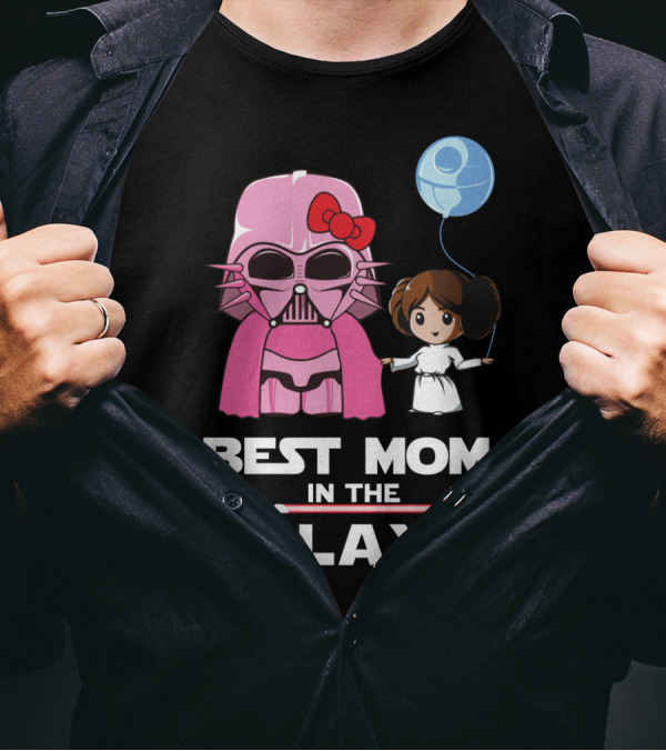 Best Mom In The Galaxy Darth Vader Star Wars Princess Leia Balloon T-Shirt