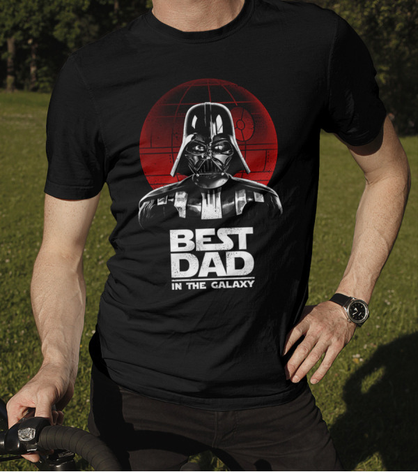 Best Dad In The Galaxy Father's Day Darth Vader Star Wars Death Star T-Shirt