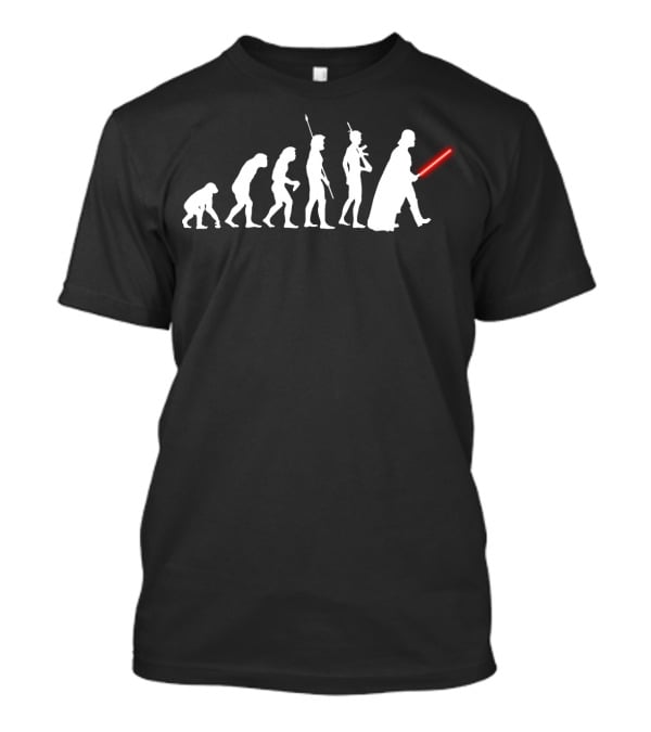 Evolution Of Darth Vader Star Wars Lightsaber And Human Evolution Icons T-Shirt