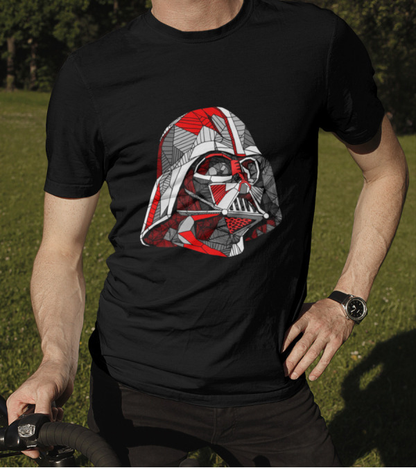 Darth Vader Mosaic Helmet Red Black Star Wars T-Shirt