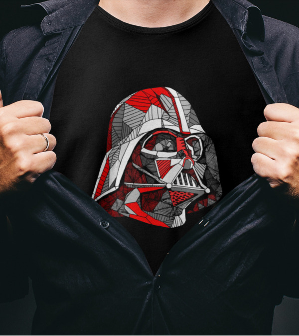 Darth Vader Mosaic Helmet Red Black Star Wars T-Shirt