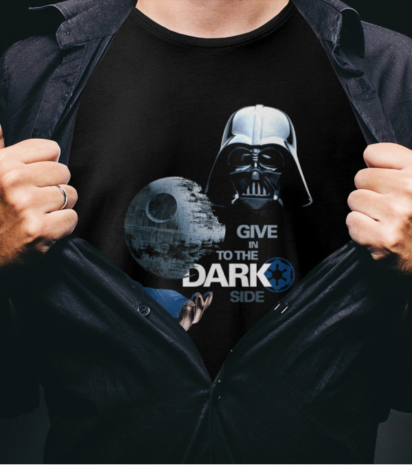 Darth Vader Star Wars Give In To The Dark Side With Death Star T-Shirt